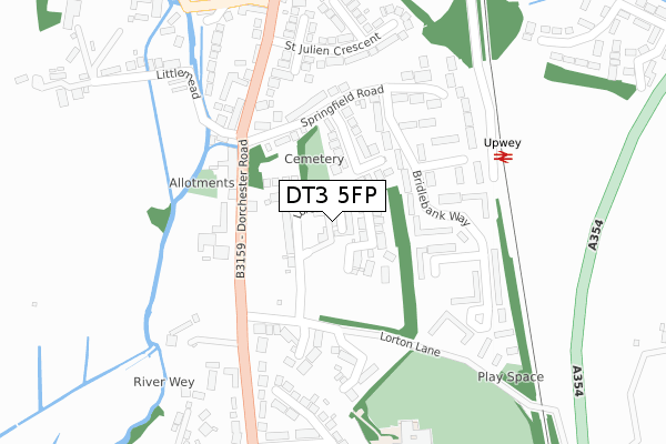 DT3 5FP map - large scale - OS Open Zoomstack (Ordnance Survey)