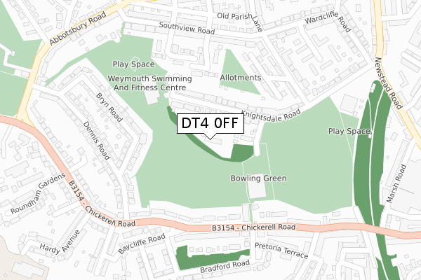 DT4 0FF map - large scale - OS Open Zoomstack (Ordnance Survey)