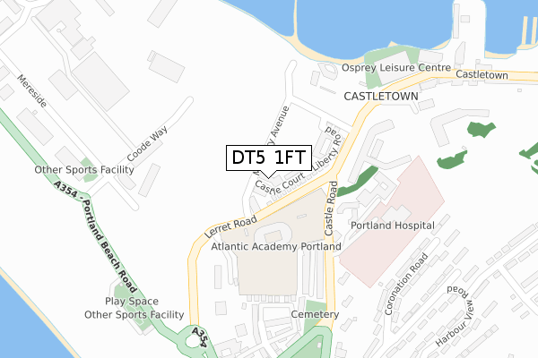 DT5 1FT map - large scale - OS Open Zoomstack (Ordnance Survey)