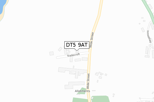 DT5 9AT map - large scale - OS Open Zoomstack (Ordnance Survey)