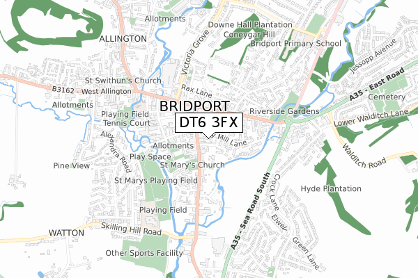 DT6 3FX map - small scale - OS Open Zoomstack (Ordnance Survey) DT6 3FX map - small scale - OS Open Zoomstack (Ordnance Survey)