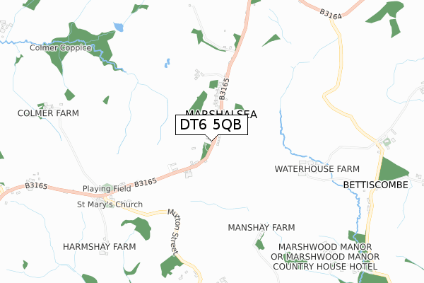 DT6 5QB map - small scale - OS Open Zoomstack (Ordnance Survey)