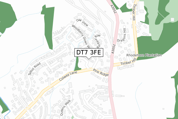 DT7 3FE map - large scale - OS Open Zoomstack (Ordnance Survey)