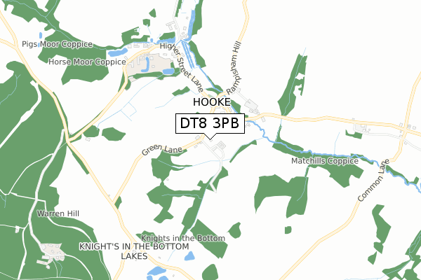 DT8 3PB map - small scale - OS Open Zoomstack (Ordnance Survey)