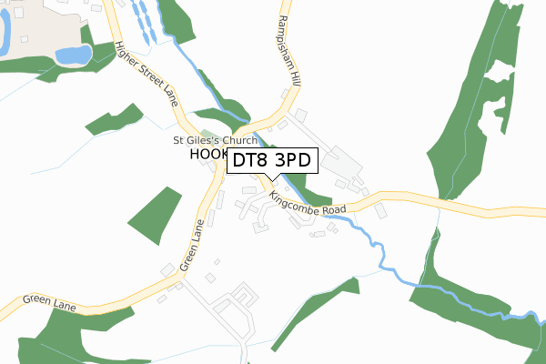 DT8 3PD map - large scale - OS Open Zoomstack (Ordnance Survey)