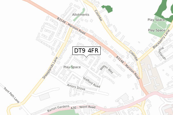 DT9 4FR map - large scale - OS Open Zoomstack (Ordnance Survey) DT9 4FR map - large scale - OS Open Zoomstack (Ordnance Survey)
