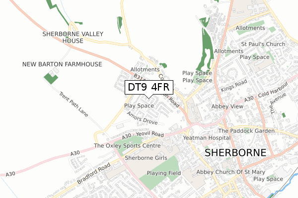 DT9 4FR map - small scale - OS Open Zoomstack (Ordnance Survey) DT9 4FR map - small scale - OS Open Zoomstack (Ordnance Survey)