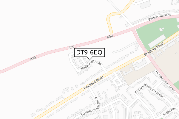 DT9 6EQ map - large scale - OS Open Zoomstack (Ordnance Survey)