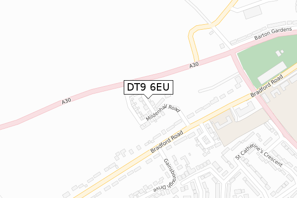 DT9 6EU map - large scale - OS Open Zoomstack (Ordnance Survey)