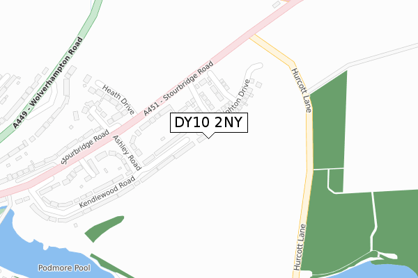 DY10 2NY map - large scale - OS Open Zoomstack (Ordnance Survey)