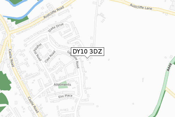 DY10 3DZ map - large scale - OS Open Zoomstack (Ordnance Survey)