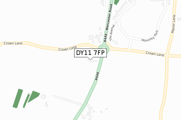 DY11 7FP map - large scale - OS Open Zoomstack (Ordnance Survey)