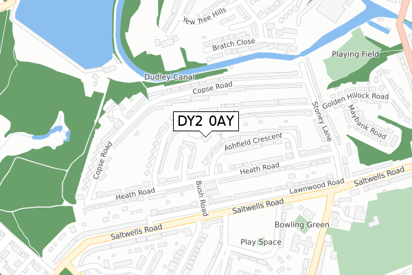 DY2 0AY map - large scale - OS Open Zoomstack (Ordnance Survey)