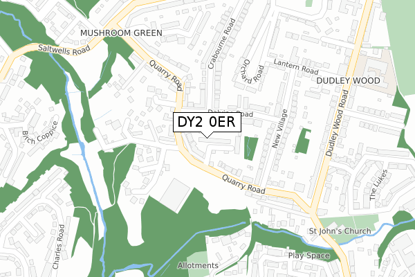 DY2 0ER map - large scale - OS Open Zoomstack (Ordnance Survey)