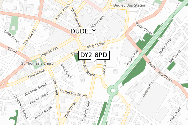 DY2 8PD map - large scale - OS Open Zoomstack (Ordnance Survey)