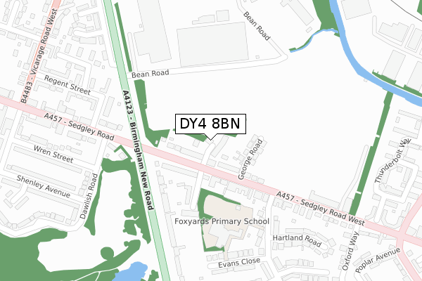 DY4 8BN map - large scale - OS Open Zoomstack (Ordnance Survey)