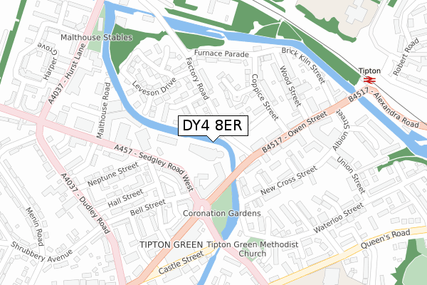 DY4 8ER map - large scale - OS Open Zoomstack (Ordnance Survey)