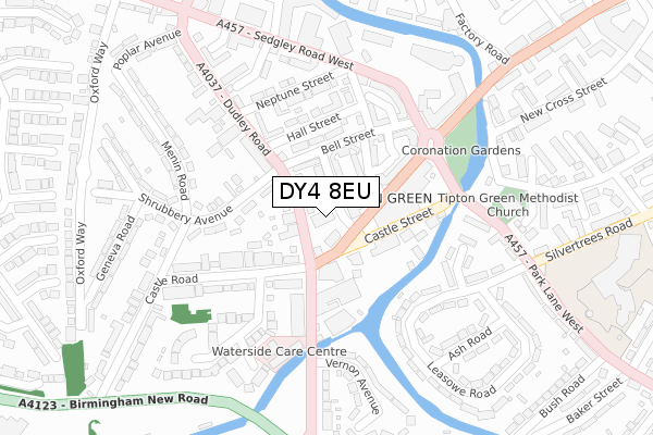 DY4 8EU map - large scale - OS Open Zoomstack (Ordnance Survey)