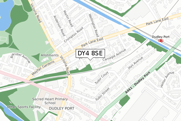DY4 8SE map - large scale - OS Open Zoomstack (Ordnance Survey)