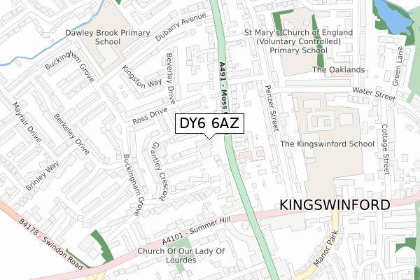 DY6 6AZ map - large scale - OS Open Zoomstack (Ordnance Survey) DY6 6AZ map - large scale - OS Open Zoomstack (Ordnance Survey)