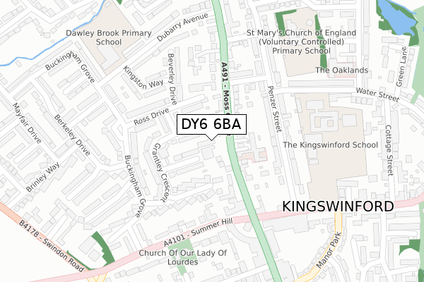DY6 6BA map - large scale - OS Open Zoomstack (Ordnance Survey) DY6 6BA map - large scale - OS Open Zoomstack (Ordnance Survey)