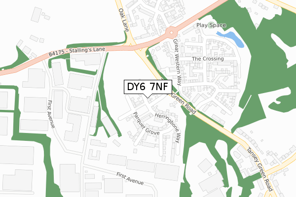 DY6 7NF map - large scale - OS Open Zoomstack (Ordnance Survey)