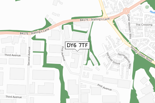 DY6 7TF map - large scale - OS Open Zoomstack (Ordnance Survey)