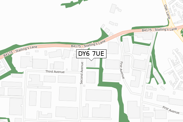 DY6 7UE map - large scale - OS Open Zoomstack (Ordnance Survey)