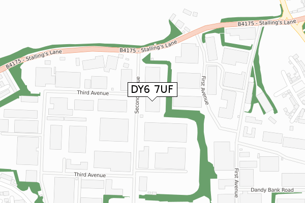 DY6 7UF map - large scale - OS Open Zoomstack (Ordnance Survey)