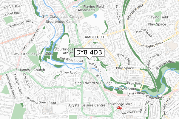 DY8 4DB map - small scale - OS Open Zoomstack (Ordnance Survey)