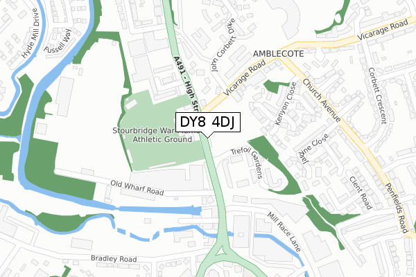 DY8 4DJ map - large scale - OS Open Zoomstack (Ordnance Survey)