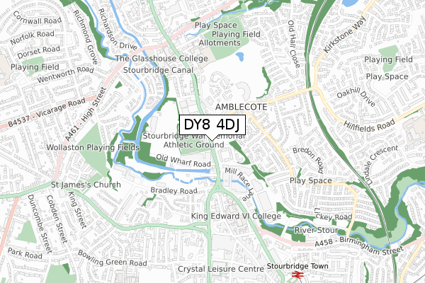 DY8 4DJ map - small scale - OS Open Zoomstack (Ordnance Survey)