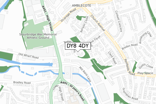 DY8 4DY map - large scale - OS Open Zoomstack (Ordnance Survey)