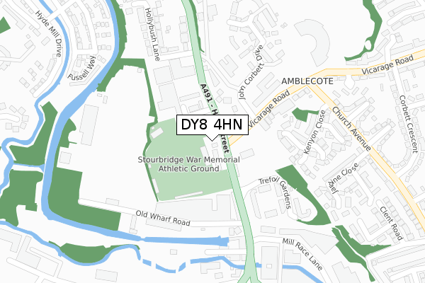 DY8 4HN map - large scale - OS Open Zoomstack (Ordnance Survey)