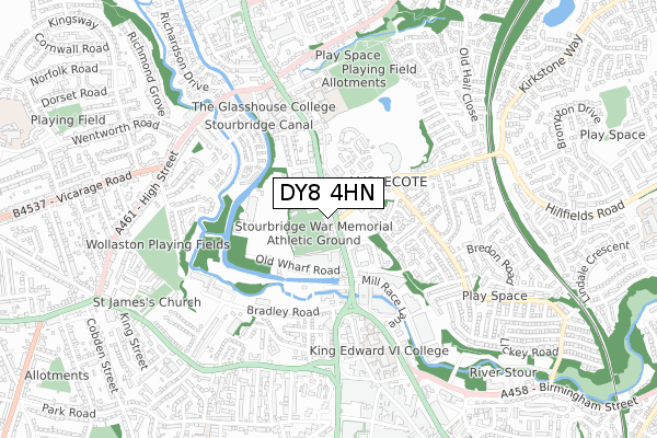 DY8 4HN map - small scale - OS Open Zoomstack (Ordnance Survey)