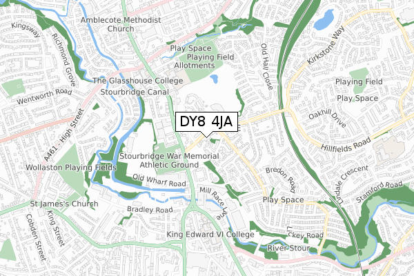 DY8 4JA map - small scale - OS Open Zoomstack (Ordnance Survey)