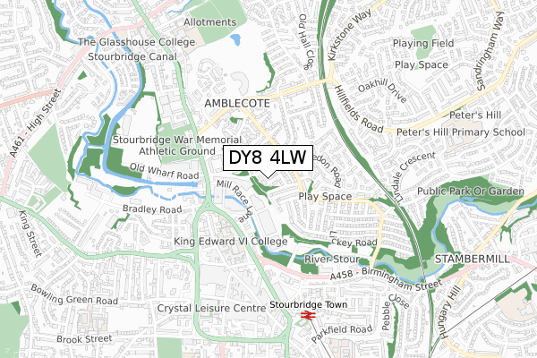 DY8 4LW map - small scale - OS Open Zoomstack (Ordnance Survey)