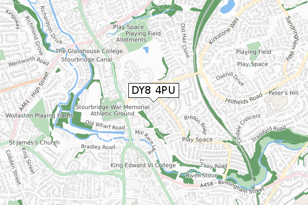 DY8 4PU map - small scale - OS Open Zoomstack (Ordnance Survey)