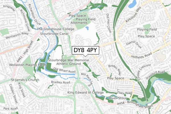 DY8 4PY map - small scale - OS Open Zoomstack (Ordnance Survey)