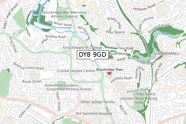 DY8 9GD map - small scale - OS Open Zoomstack (Ordnance Survey)