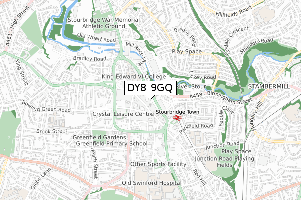 DY8 9GQ map - small scale - OS Open Zoomstack (Ordnance Survey) DY8 9GQ map - small scale - OS Open Zoomstack (Ordnance Survey)
