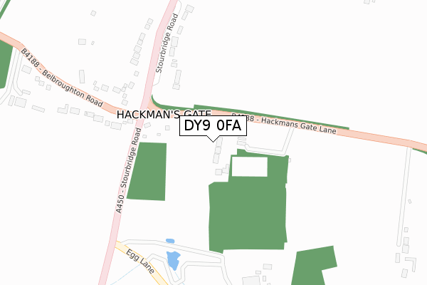 DY9 0FA map - large scale - OS Open Zoomstack (Ordnance Survey)