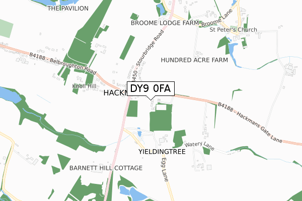 DY9 0FA map - small scale - OS Open Zoomstack (Ordnance Survey)