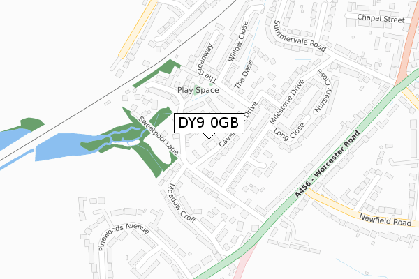 DY9 0GB map - large scale - OS Open Zoomstack (Ordnance Survey)