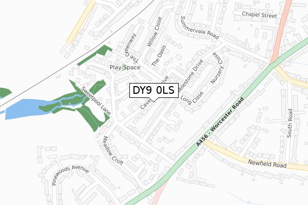 DY9 0LS map - large scale - OS Open Zoomstack (Ordnance Survey)