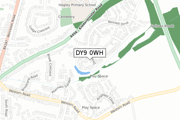 DY9 0WH map - large scale - OS Open Zoomstack (Ordnance Survey)