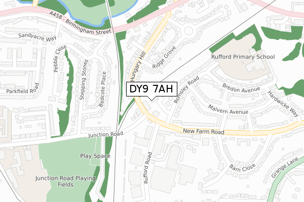 DY9 7AH map - large scale - OS Open Zoomstack (Ordnance Survey)