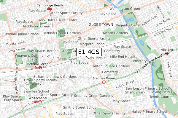 E1 4GS map - small scale - OS Open Zoomstack (Ordnance Survey) E1 4GS map - small scale - OS Open Zoomstack (Ordnance Survey)
