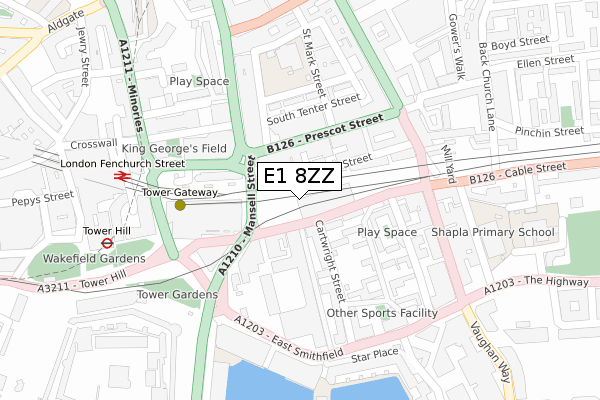 E1 8ZZ map - large scale - OS Open Zoomstack (Ordnance Survey) E1 8ZZ map - large scale - OS Open Zoomstack (Ordnance Survey)