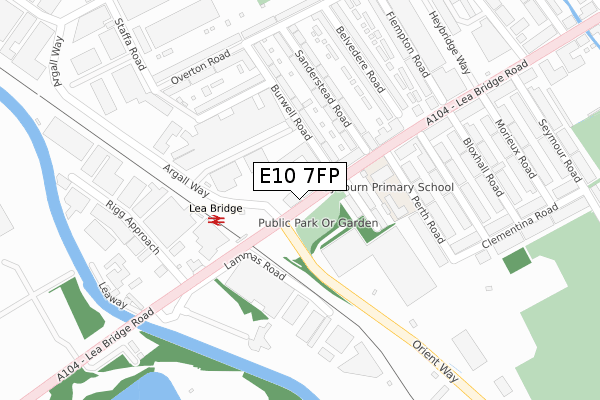 E10 7FP map - large scale - OS Open Zoomstack (Ordnance Survey)